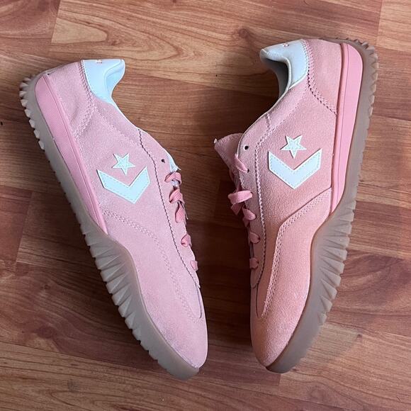 NEW Womens Size 9.5 Converse Run Star Trainer Flamingo Fade Egret Suede Sneaker - Picture 2 of 9
